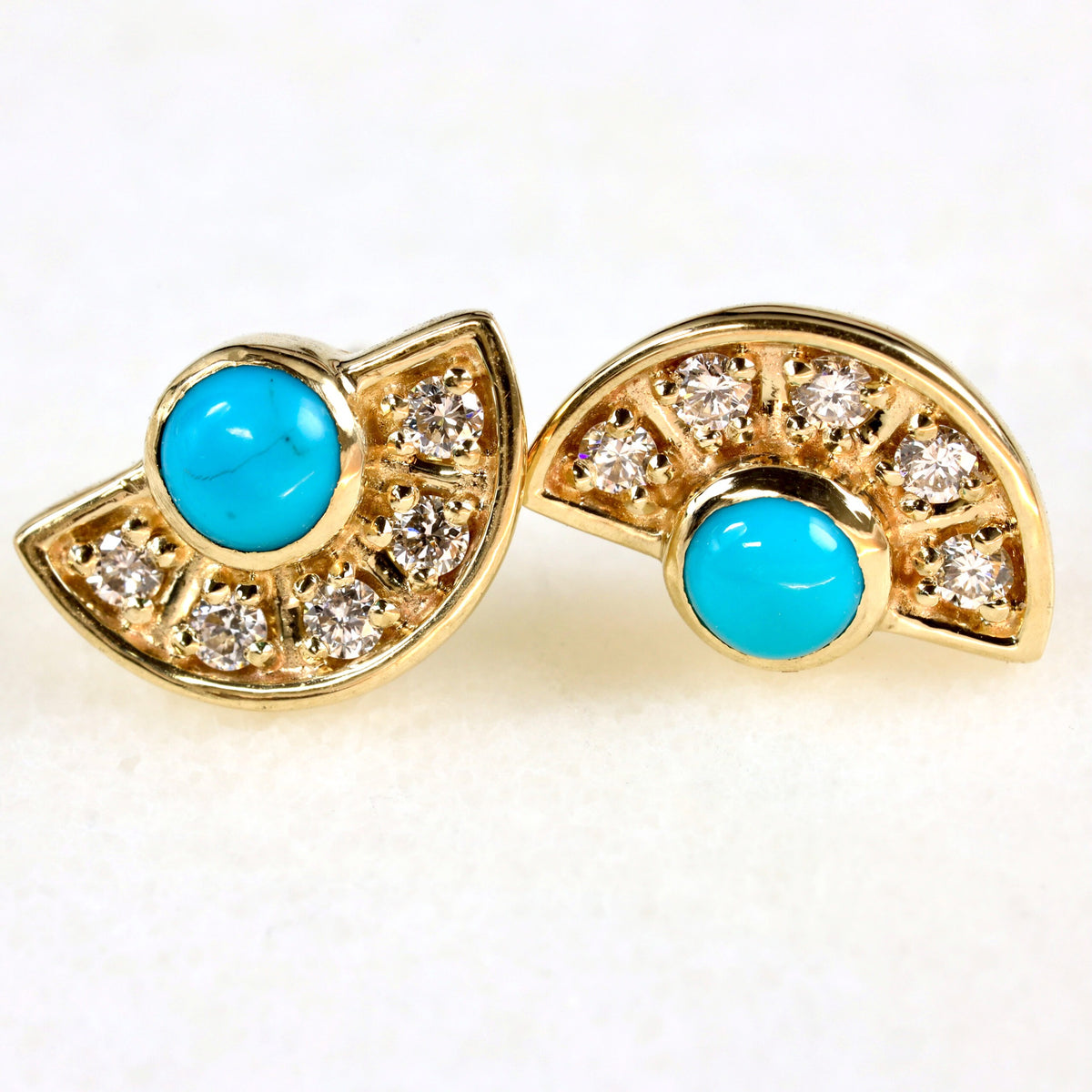 Turquoise Fan Stud Earrings image 0