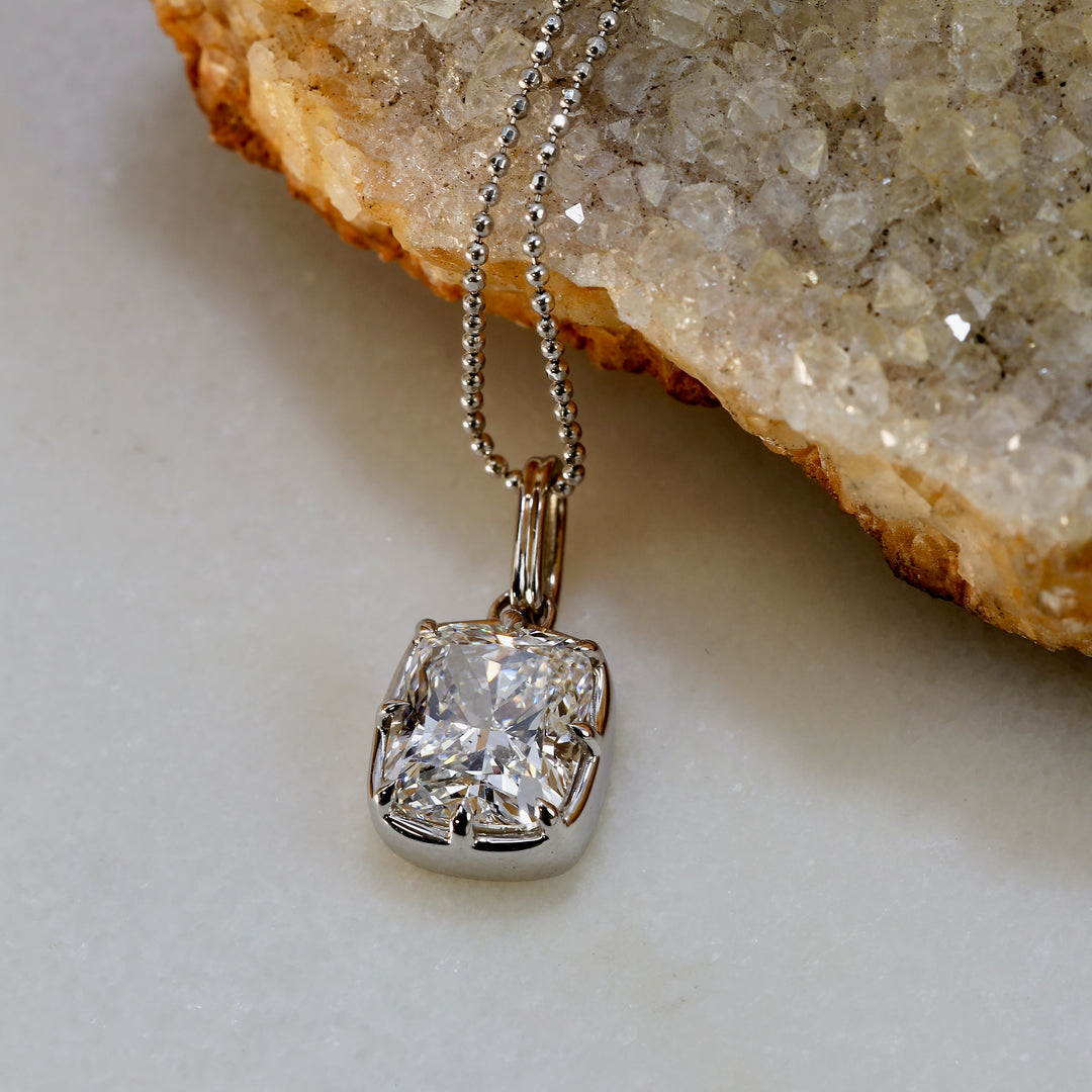 Georgian  Style Cushion Diamond Pendant