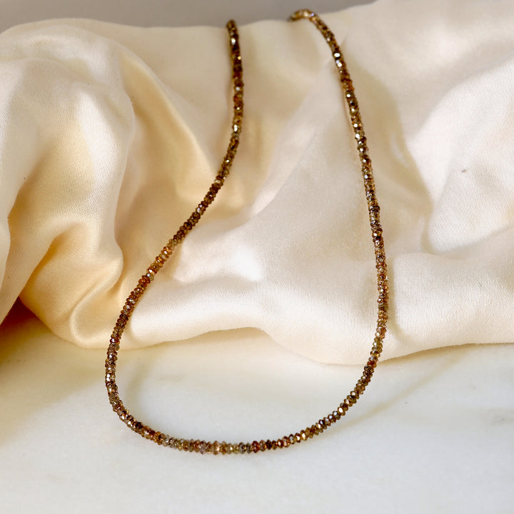 Brown Diamond Bead Necklace