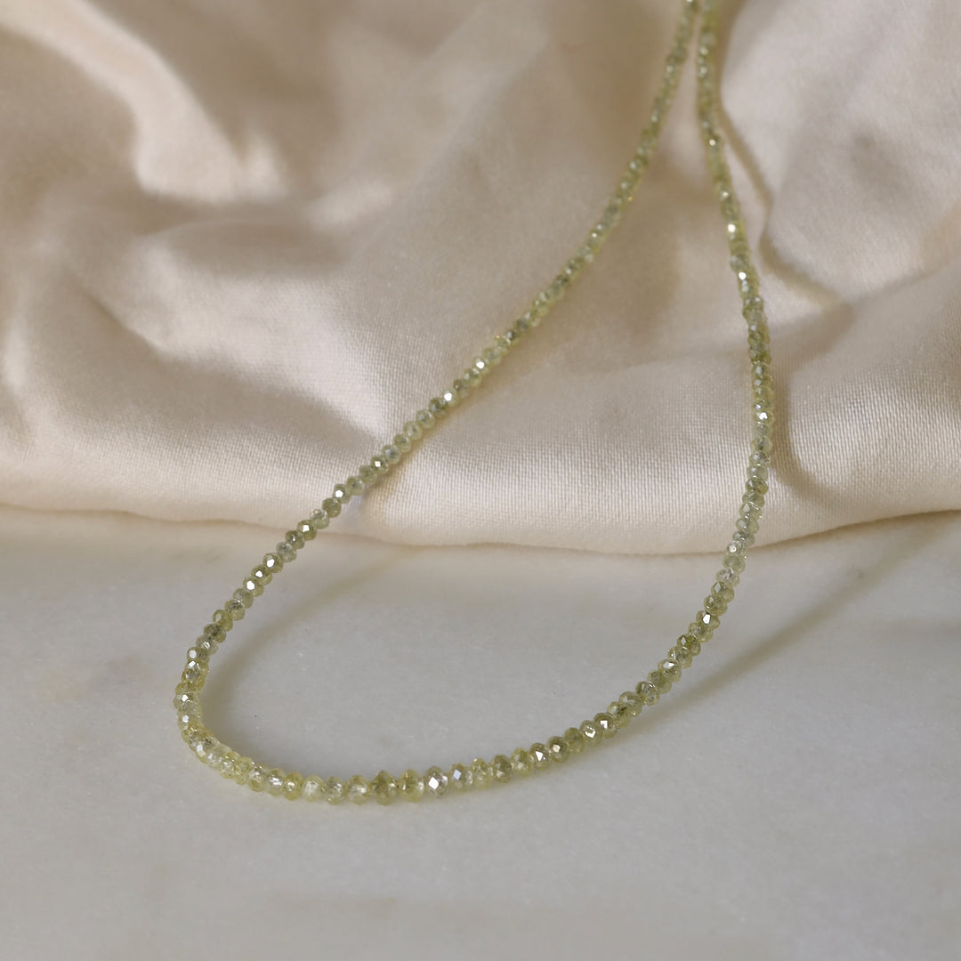 Yellow Diamond Bead Necklace