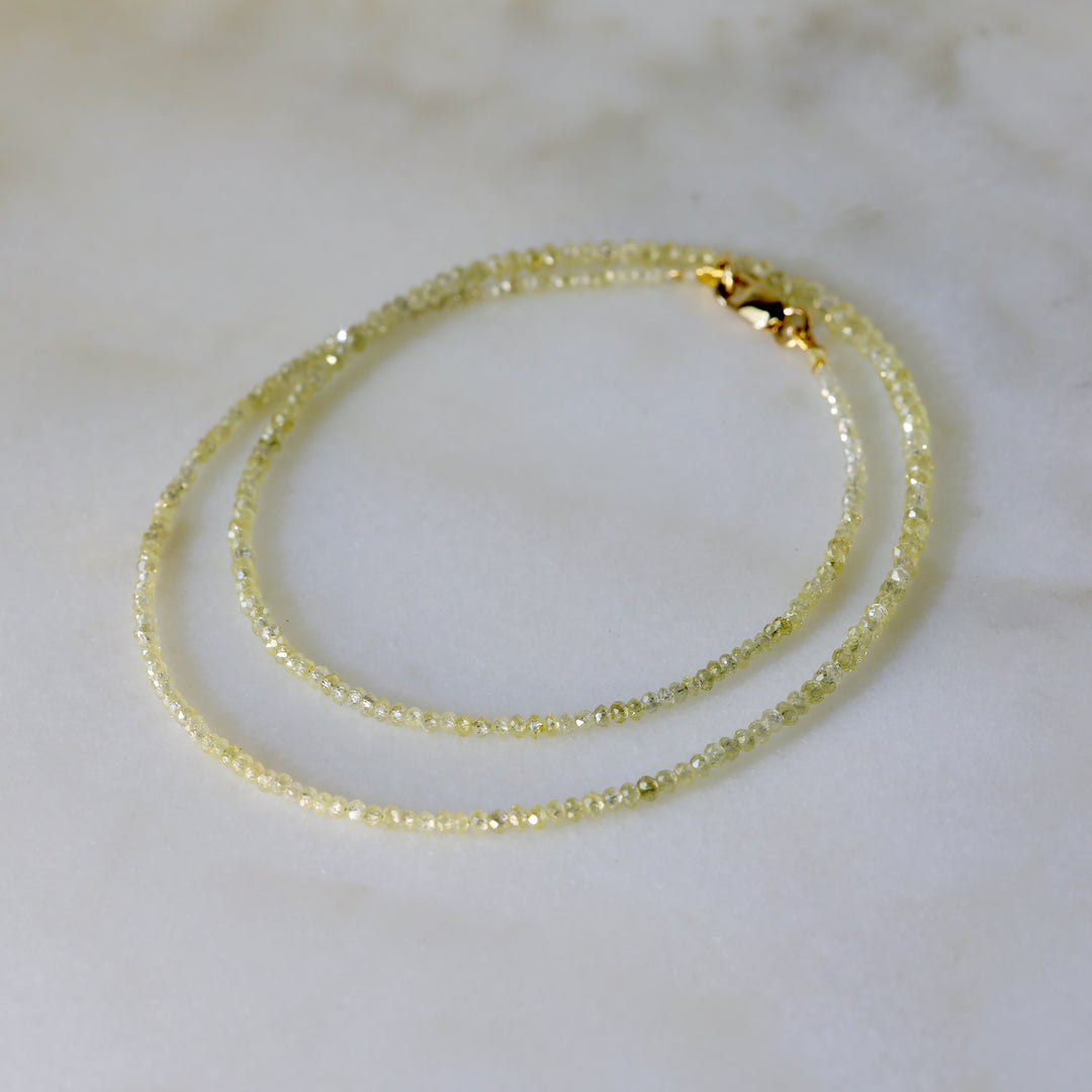 Yellow Diamond Bead Necklace
