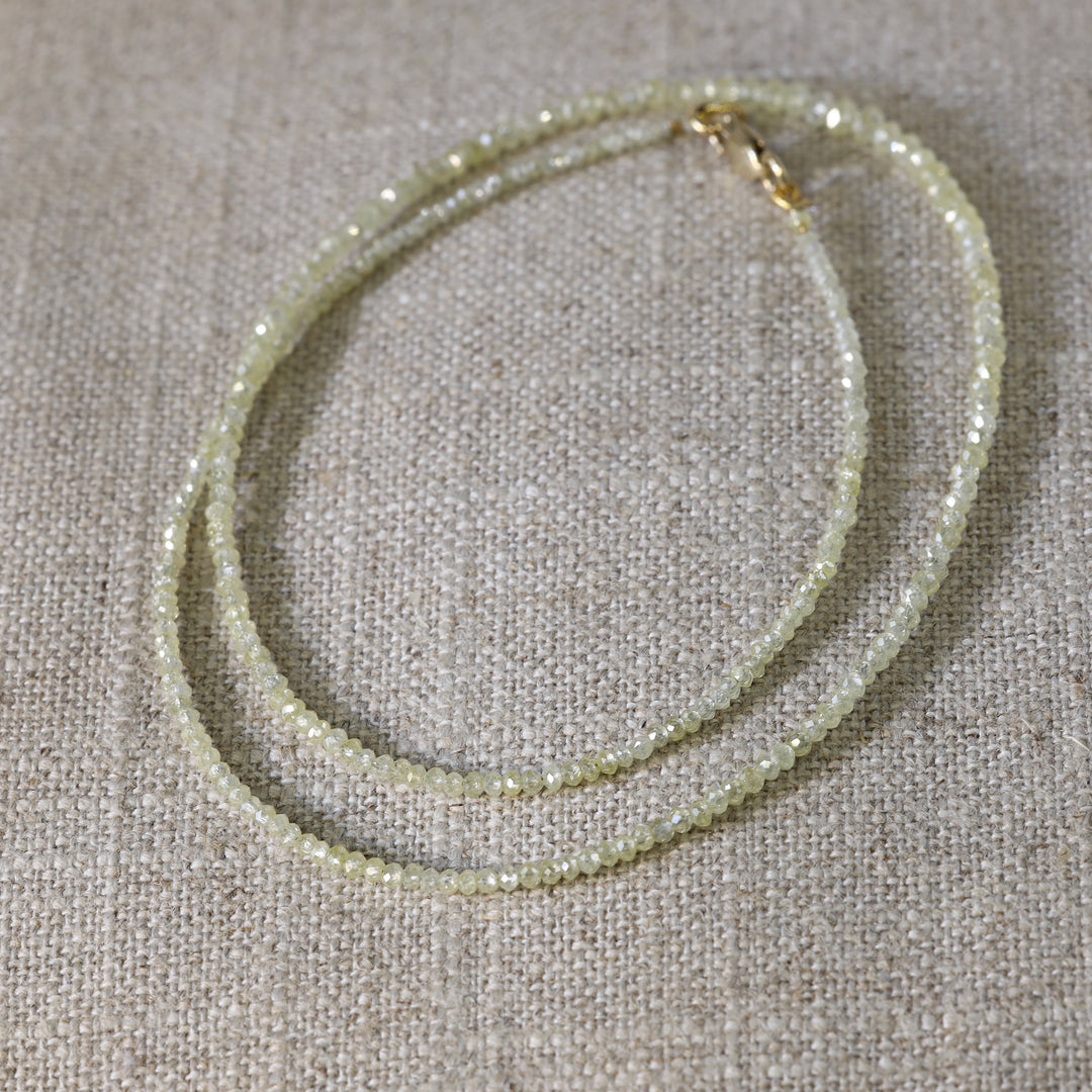 Yellow Diamond Bead Necklace