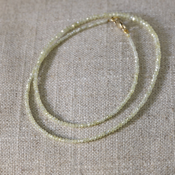 Yellow Diamond Bead Necklace