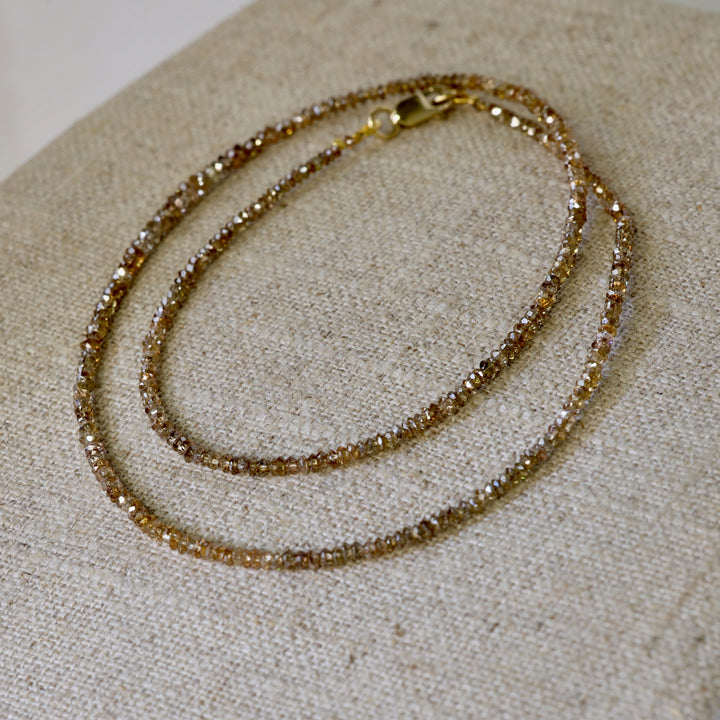 Brown Diamond Bead Necklace