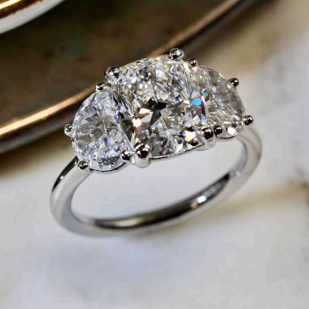 3-Stone Diamond Platinum Ring