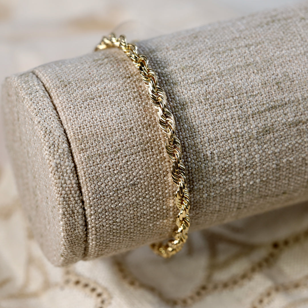 14l Yellow Gold Heavy Rope Chain Bracelet
