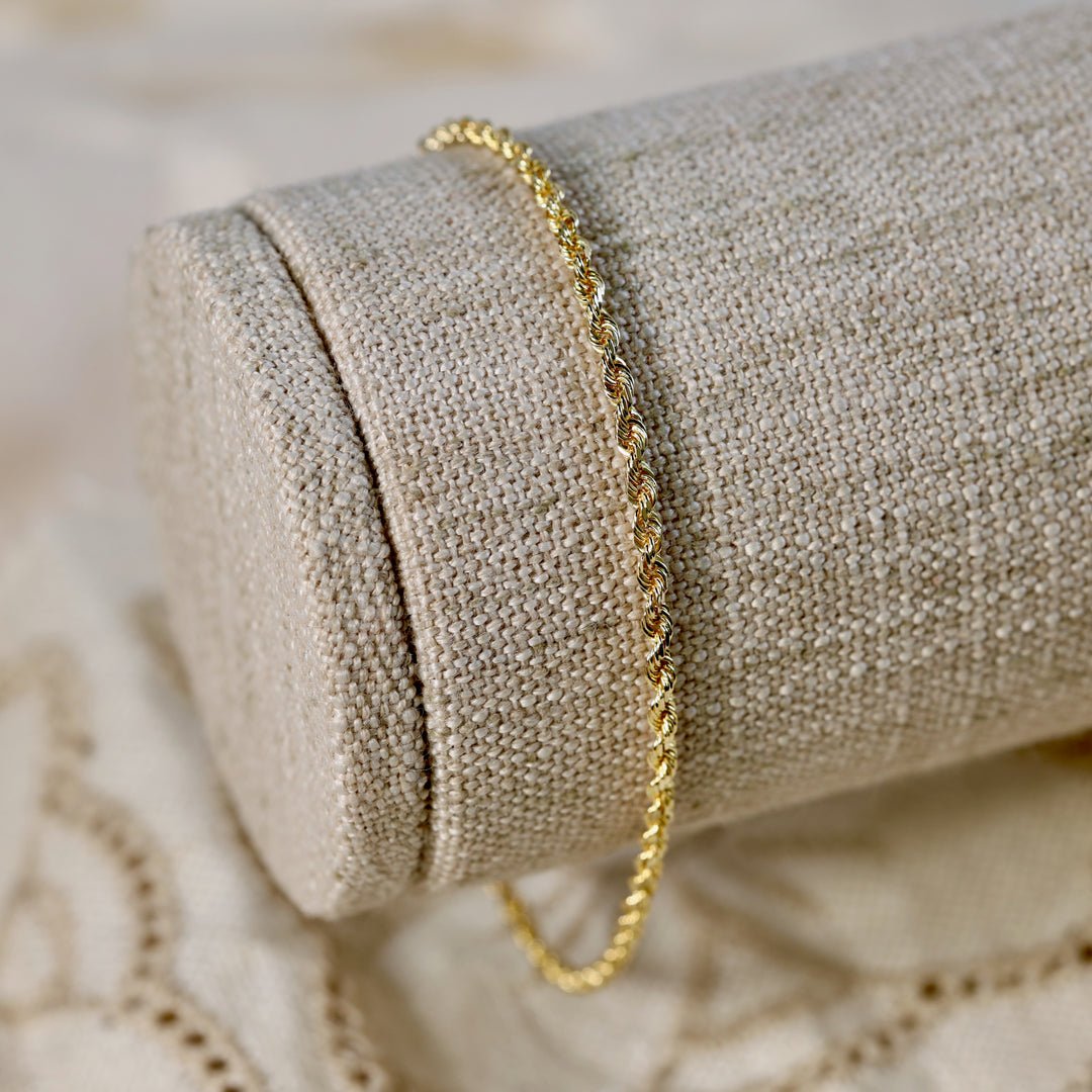 14k Yellow Gold Rope Chain Bracelet