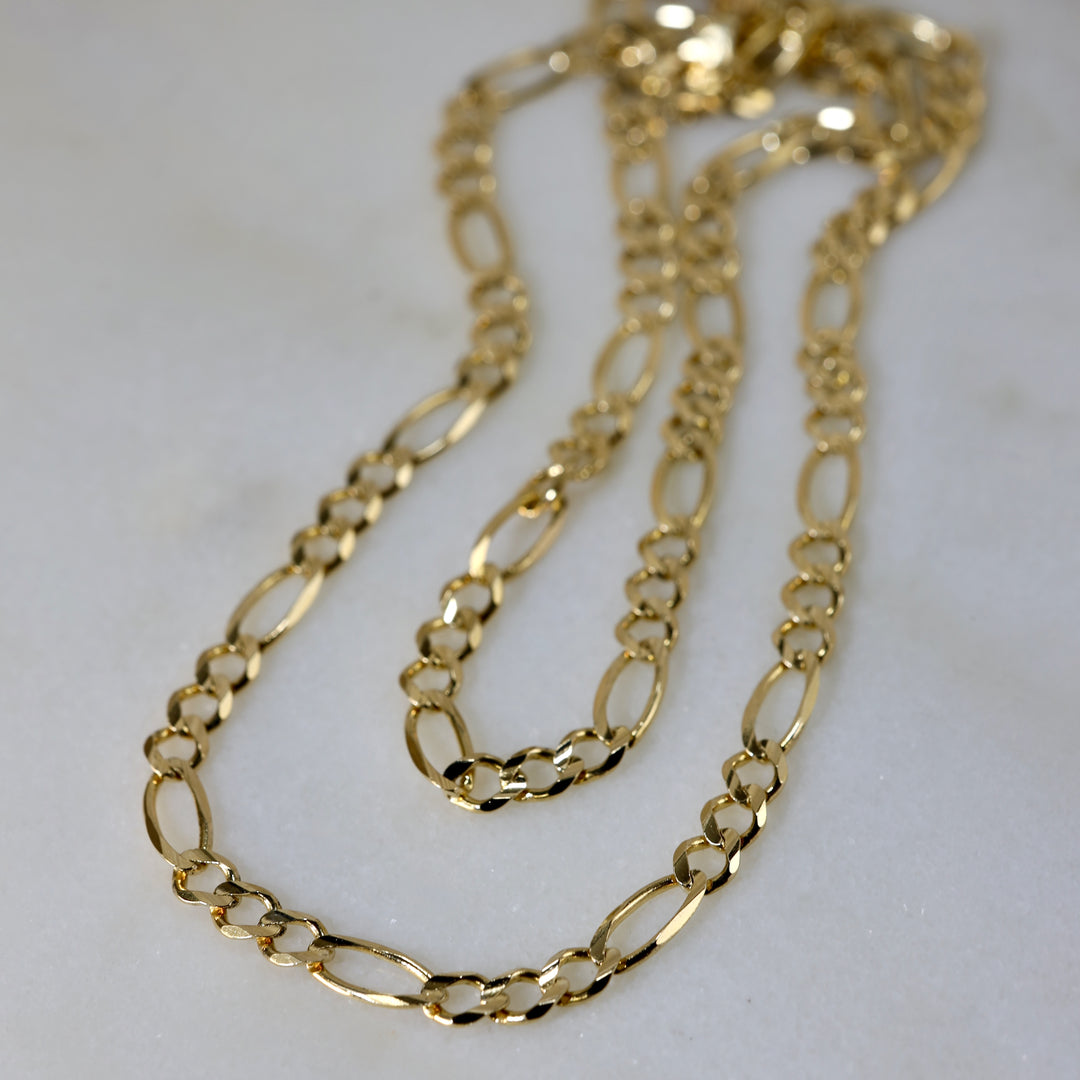 20" Figaro Chain 10K Yellow Gold