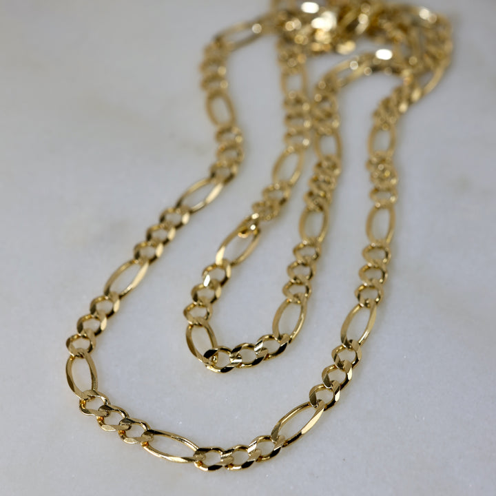 20" Figaro Chain 10K Yellow Gold