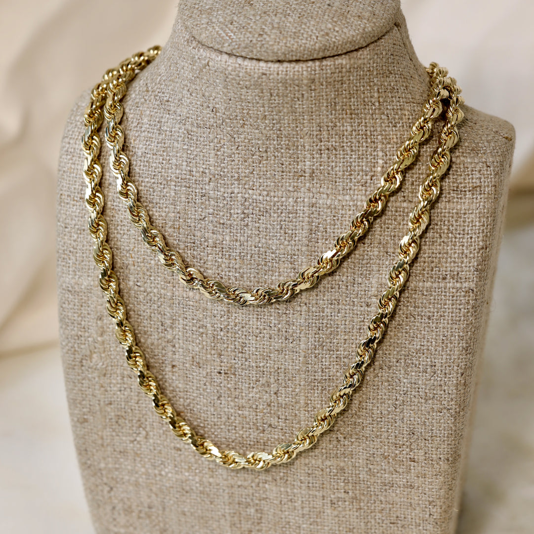 20" Heavy Rope Chain in 14k Yellow Gold