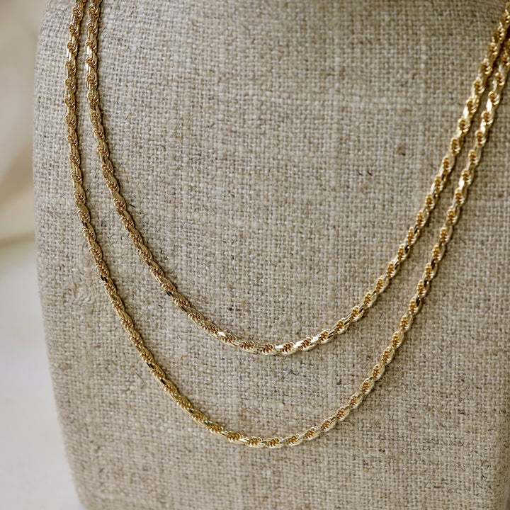 24" Rope Chain in 14k Yellow Gold