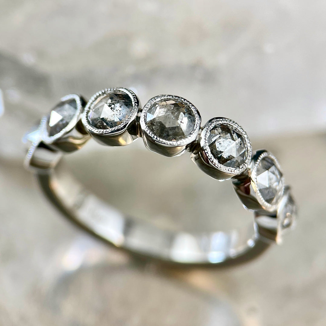Rose Cut Diamond Bezel Band-SOLD