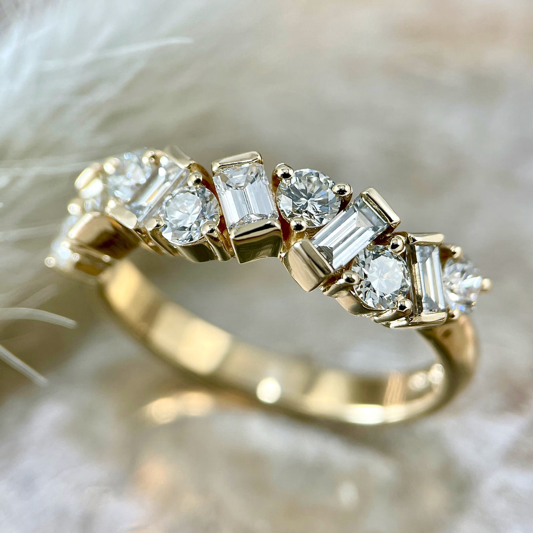 Baguette and Round Diamond Band - SOLD