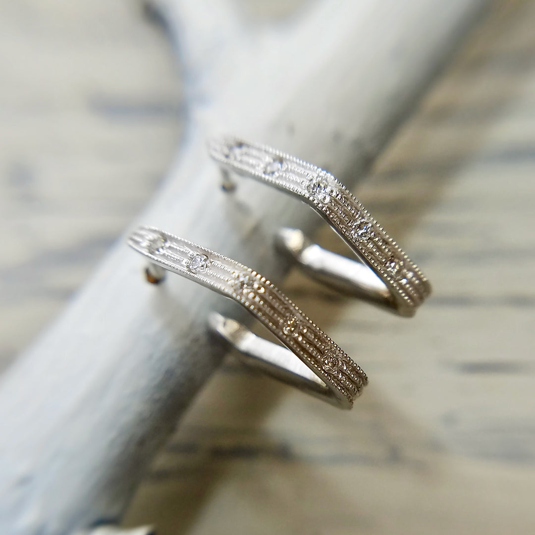 Geometric Hoop Stud Earrings-  Available for Special Order