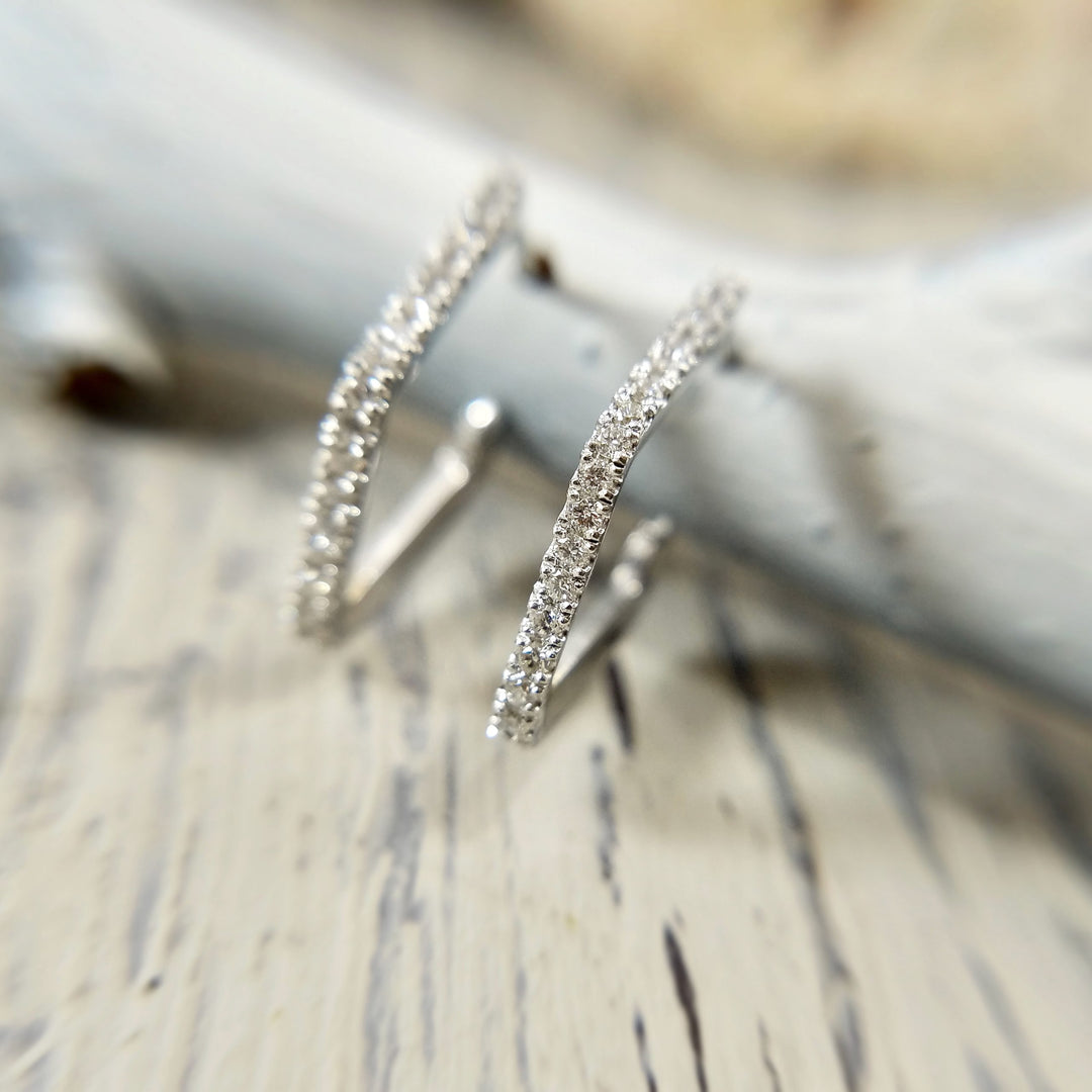 Geometric Hoop Diamond Earrings-Available for Special Order