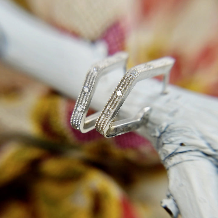Geometric Hoop Stud Earrings-  Available for Special Order