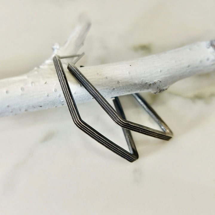 Geometric  Blackened Silver Fashion Earrings- Available for Special Order