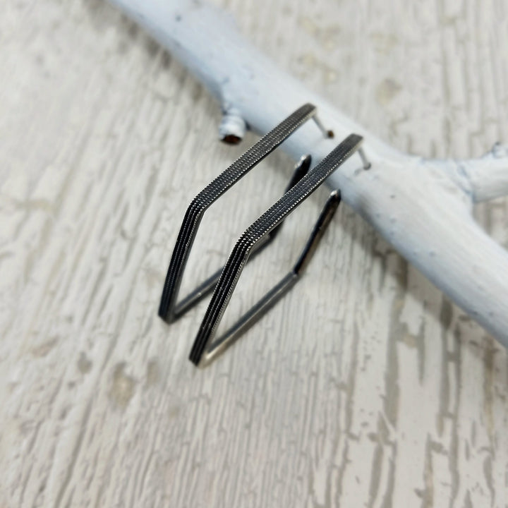 Geometric  Blackened Silver Fashion Earrings- Available for Special Order