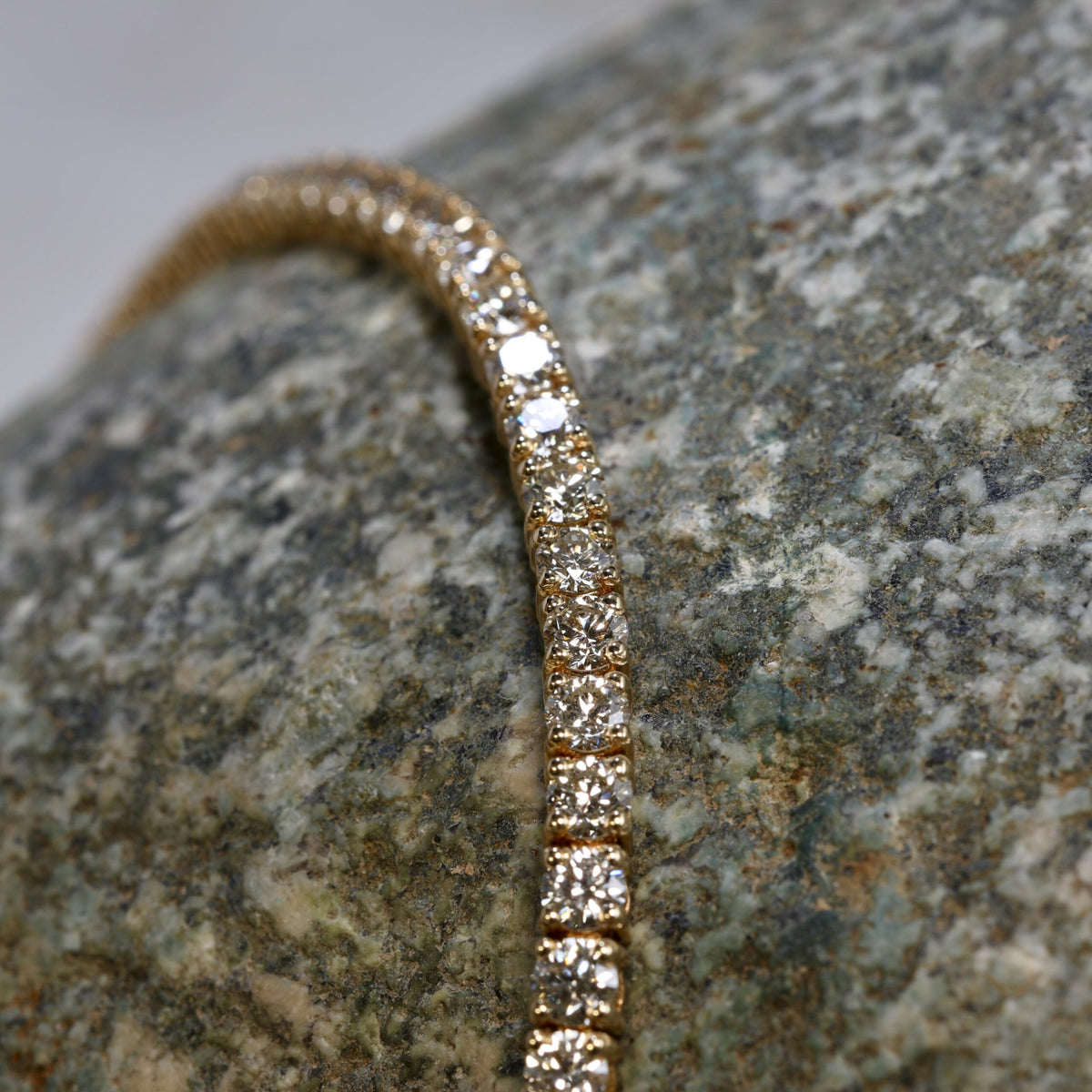 Natural Diamond Tennis Bracelet in Yellow Gold image 0