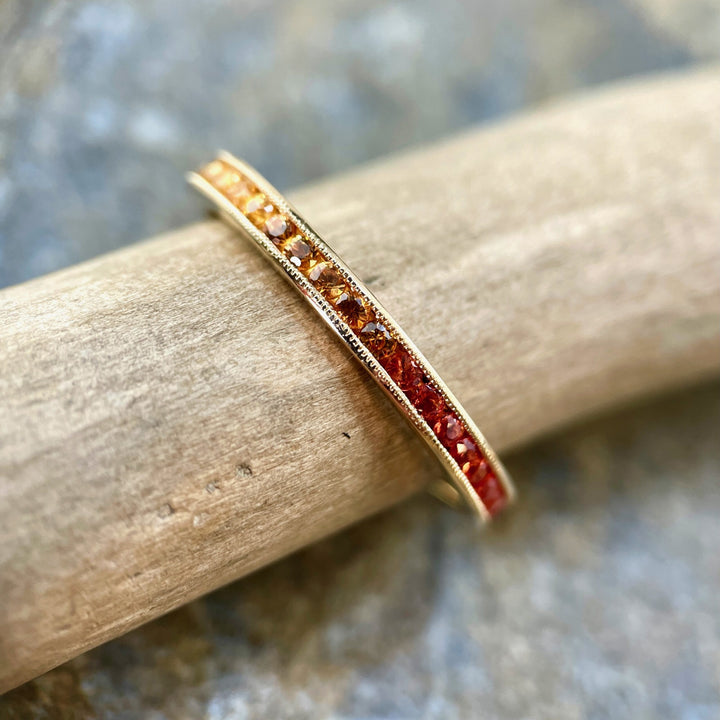 Ombre Sapphire Eternity Band, R110B Size 7.5