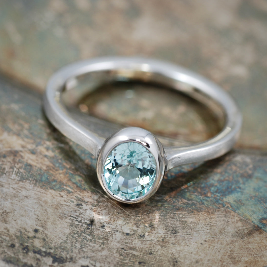 Oval Tourmaline Bezel Ring