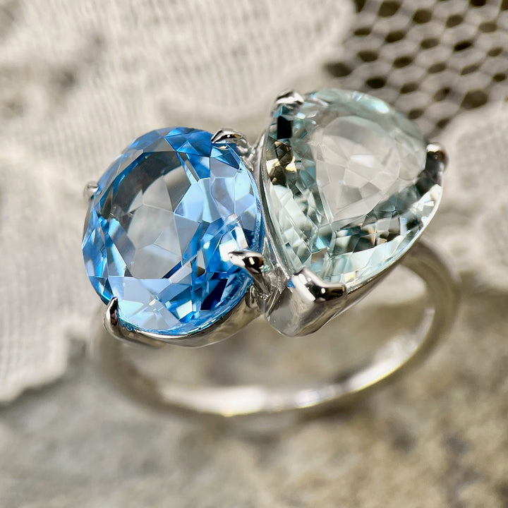 Blue Toi et Moi Ring- SOLD