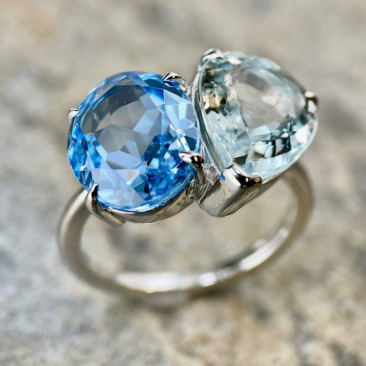 Blue Toi et Moi Ring- SOLD