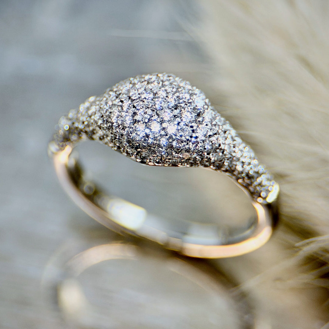 Pave Diamond Pinky Ring in Platinum