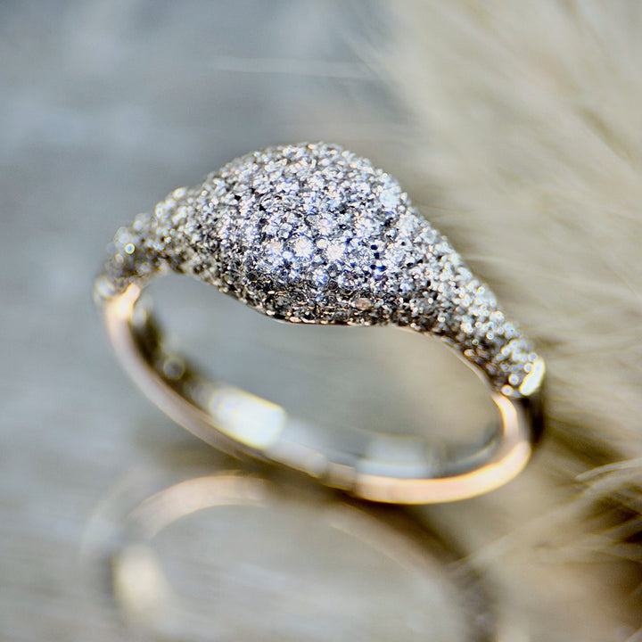 Pave Diamond Pinky Ring in Platinum
