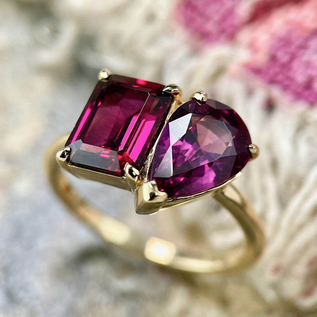 Garnet Toi et Moi Ring- SOLD