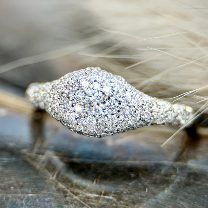 Pave Diamond Pinky Ring in Platinum