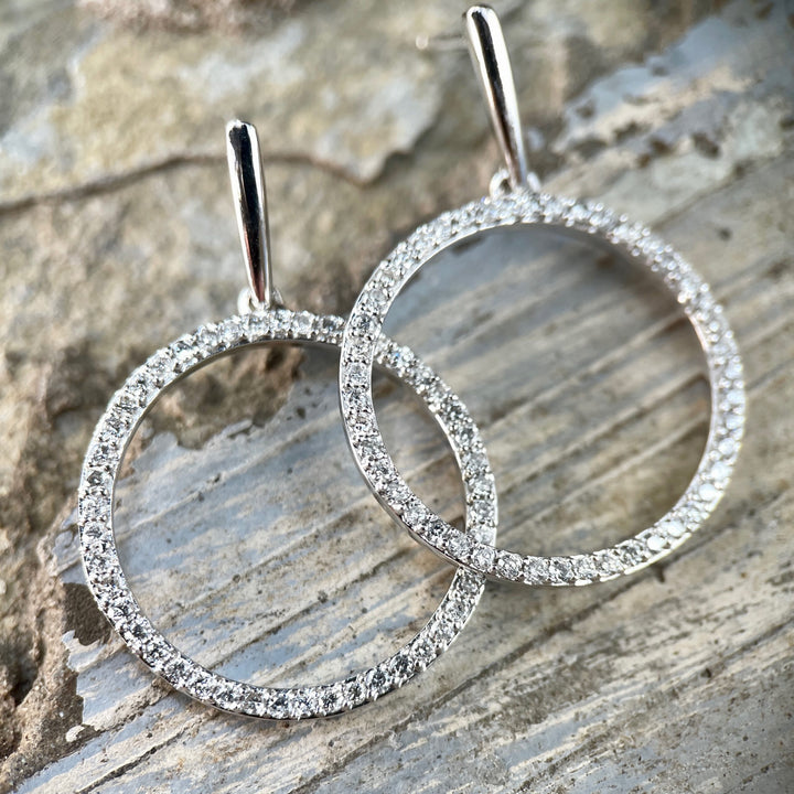 Diamond Circle Stud Earrings