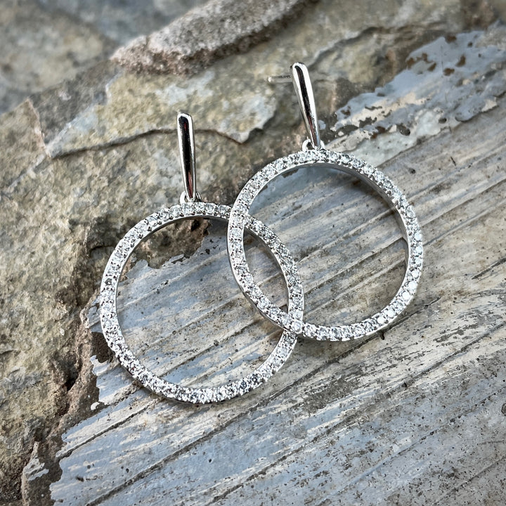 Diamond Circle Stud Earrings