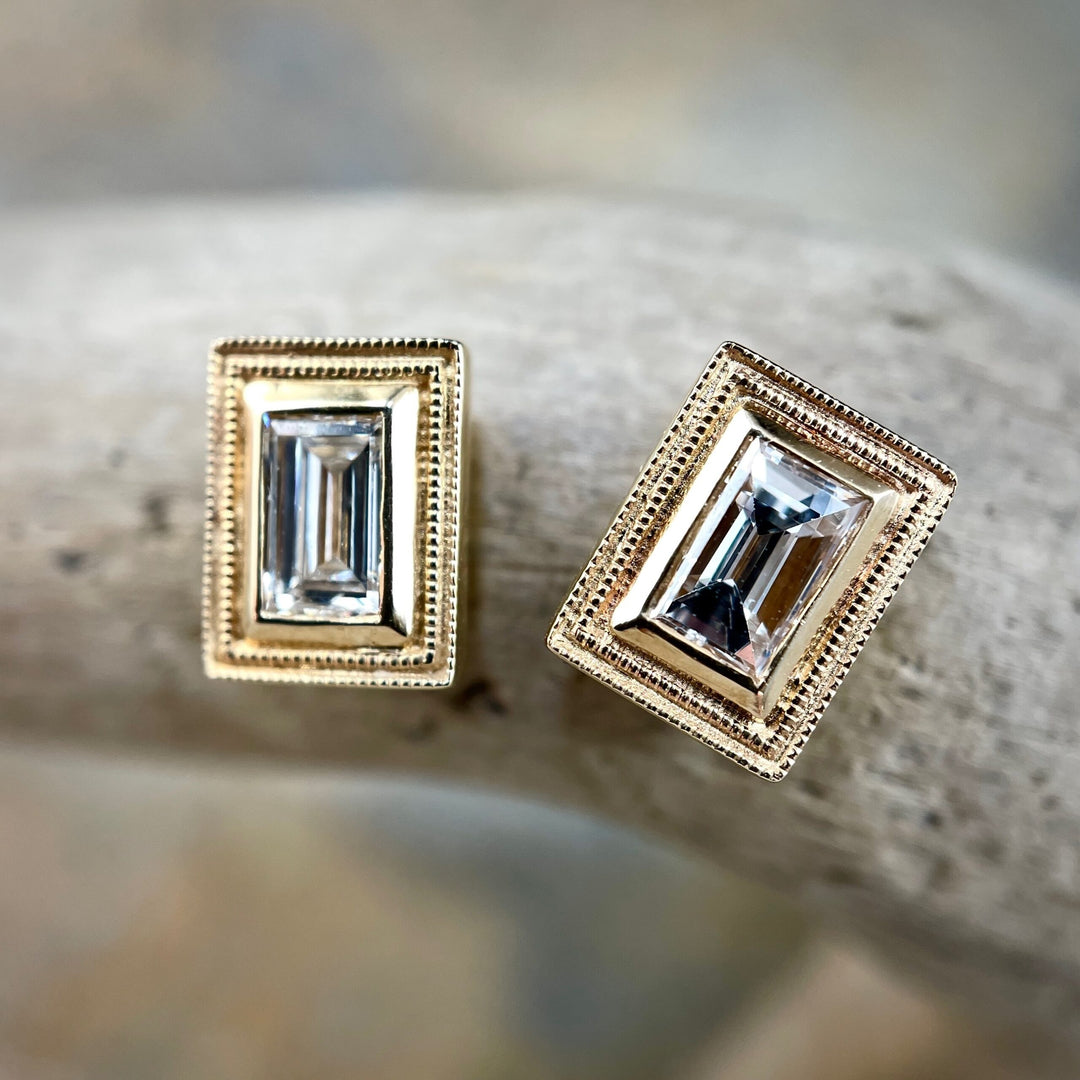 Baguette Diamond Stud Earrings -SOLD