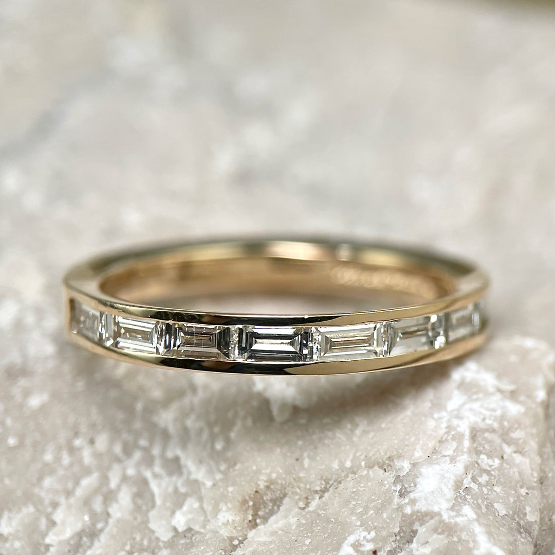 Baguette Diamond Band in Yellow Gold - R740B
