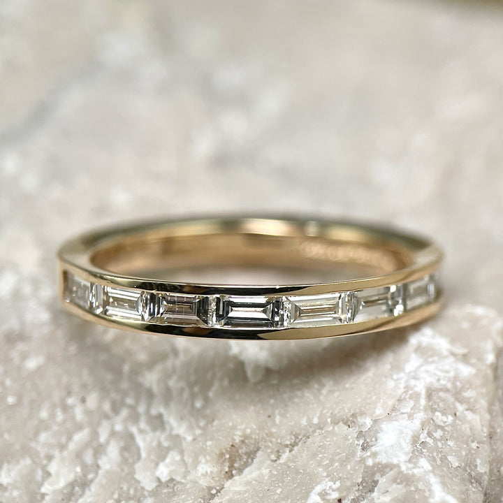 Baguette Diamond Band in Yellow Gold - R740B