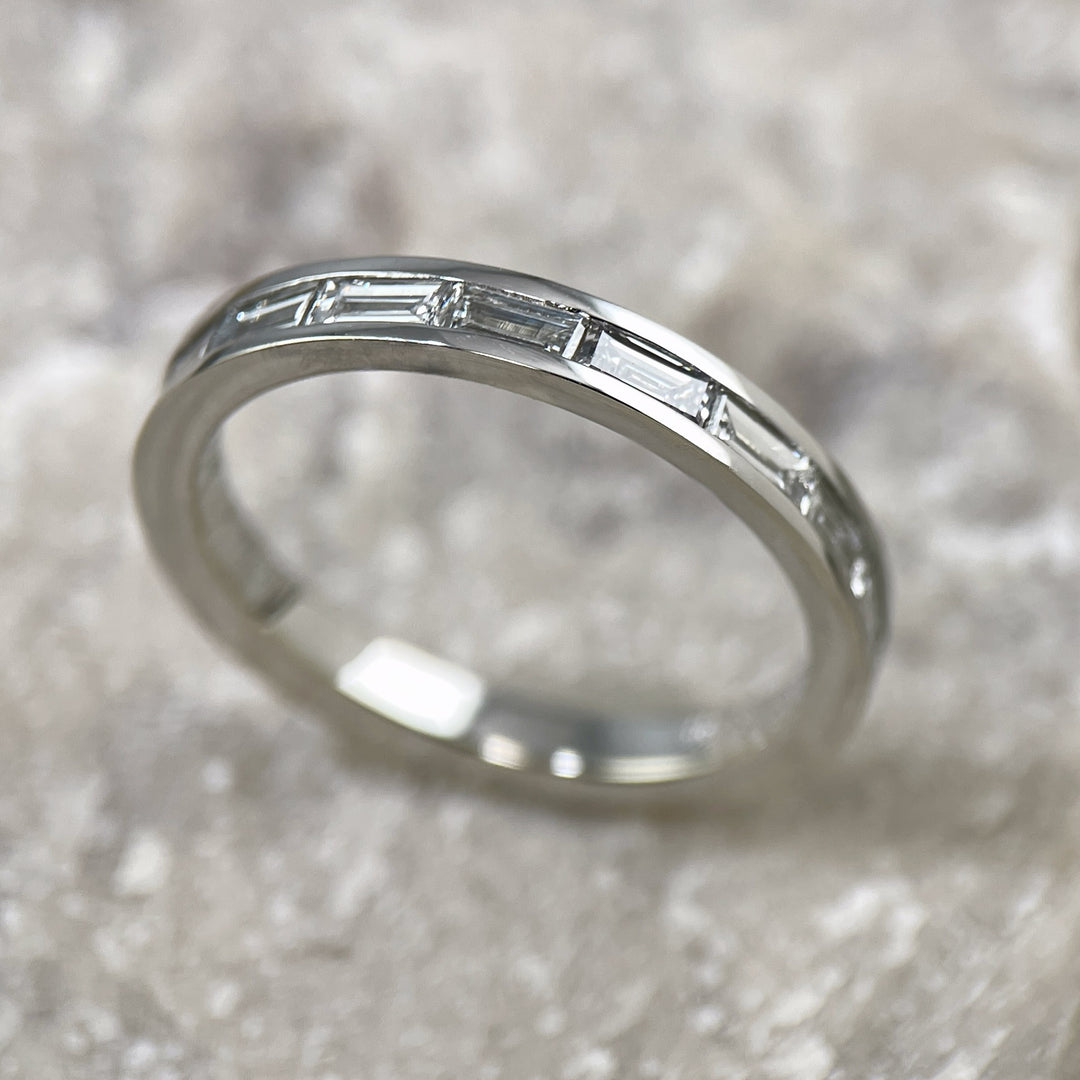 Baguette Diamond Band in White Gold - R740B