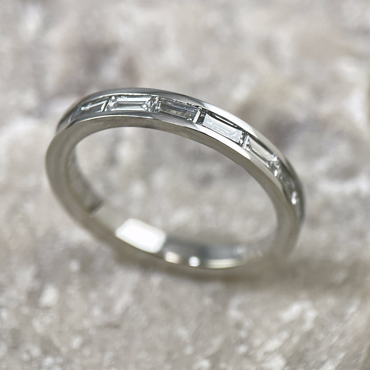 Baguette Diamond Band in White Gold - R740B