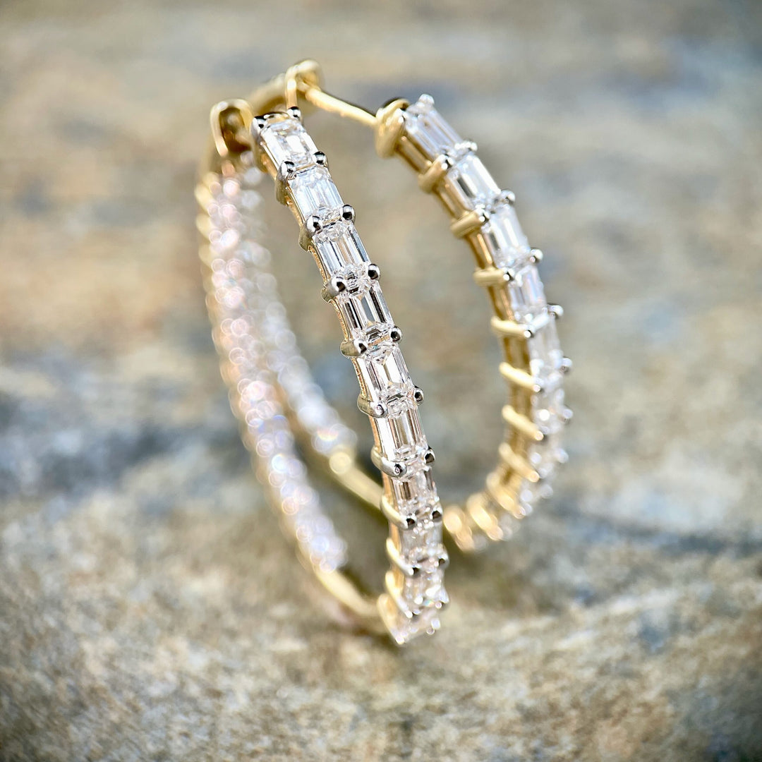 Inside-Outside Diamond Hoop Earrings