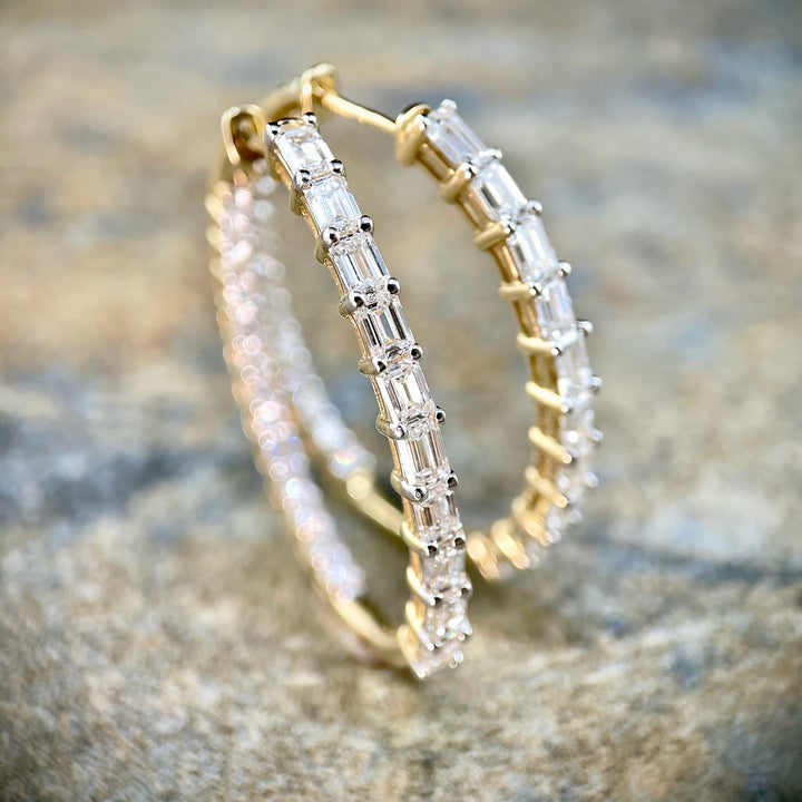 Inside-Outside Diamond Hoop Earrings