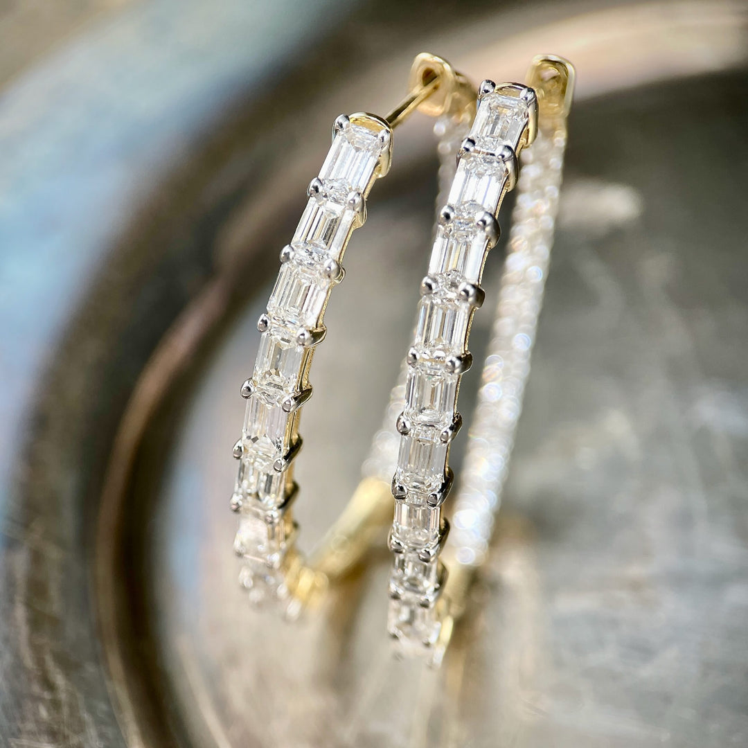 Inside-Outside Diamond Hoop Earrings