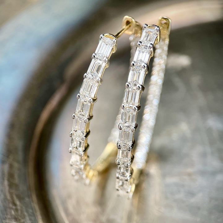 Inside-Outside Diamond Hoop Earrings