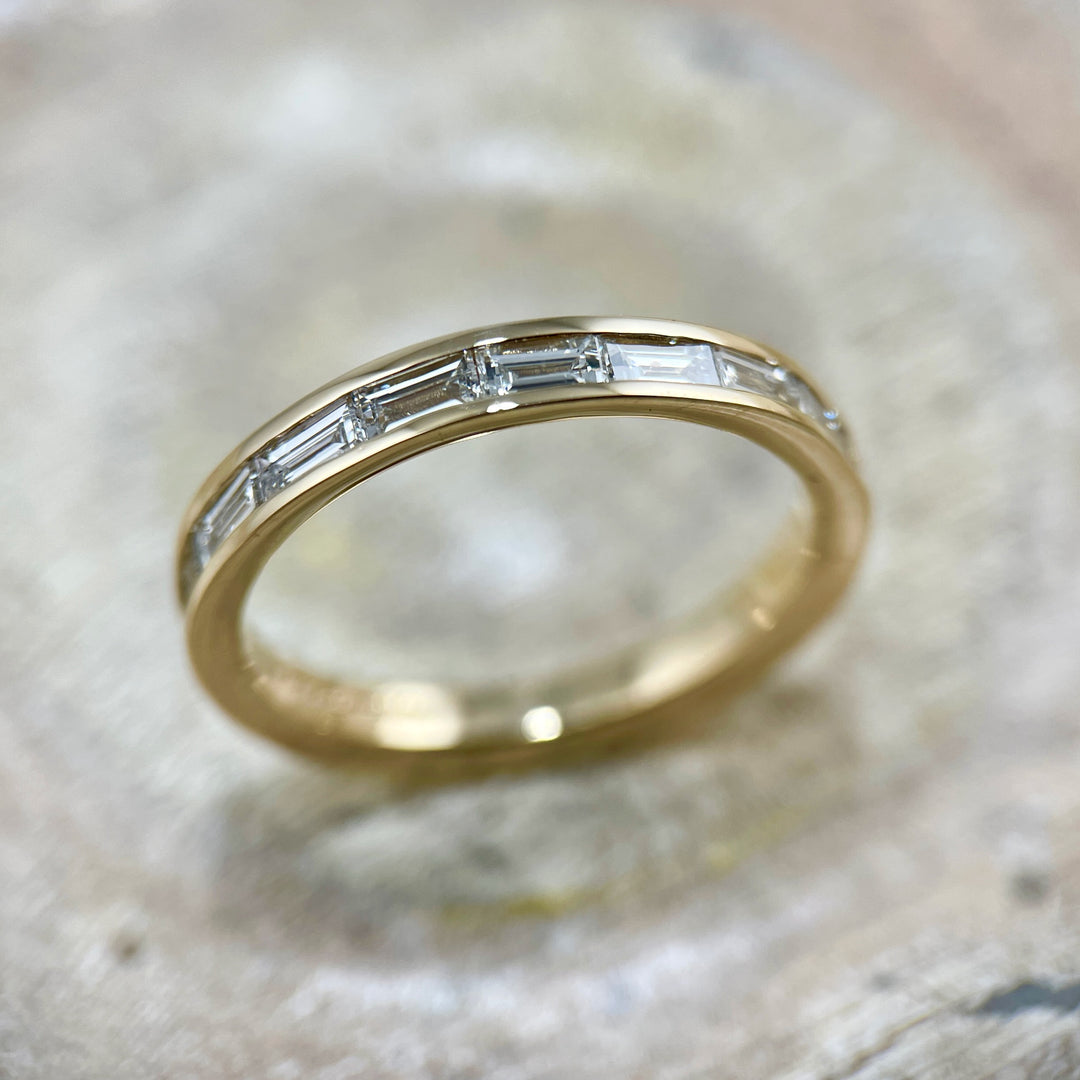 Baguette Diamond Band in Yellow Gold - R740B