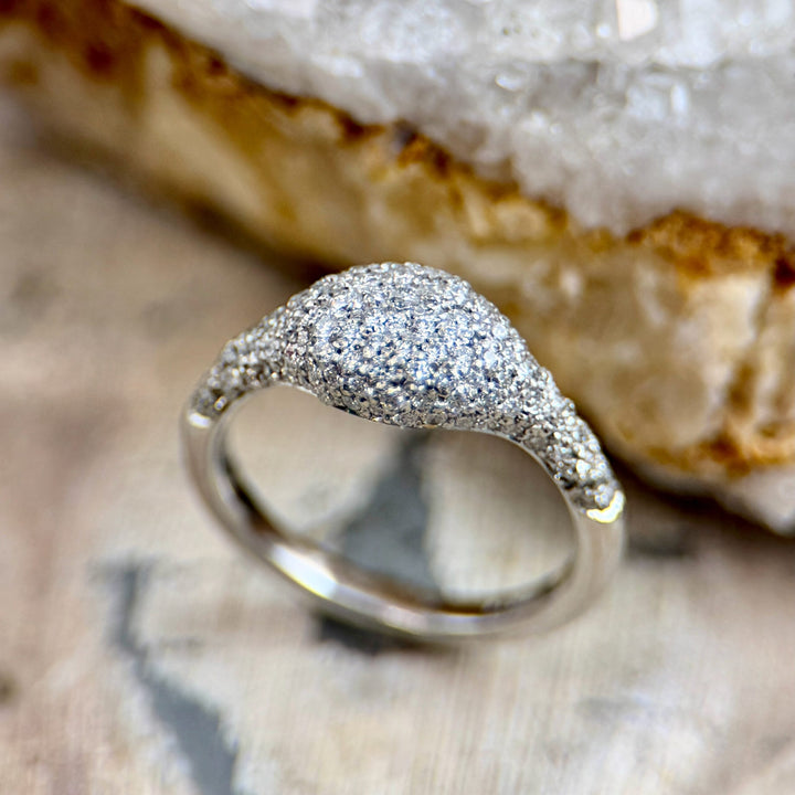 Pave Diamond Pinky Ring in Platinum