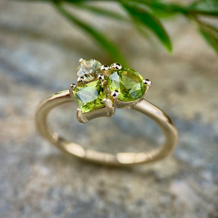 Peridot Cluster Ring
