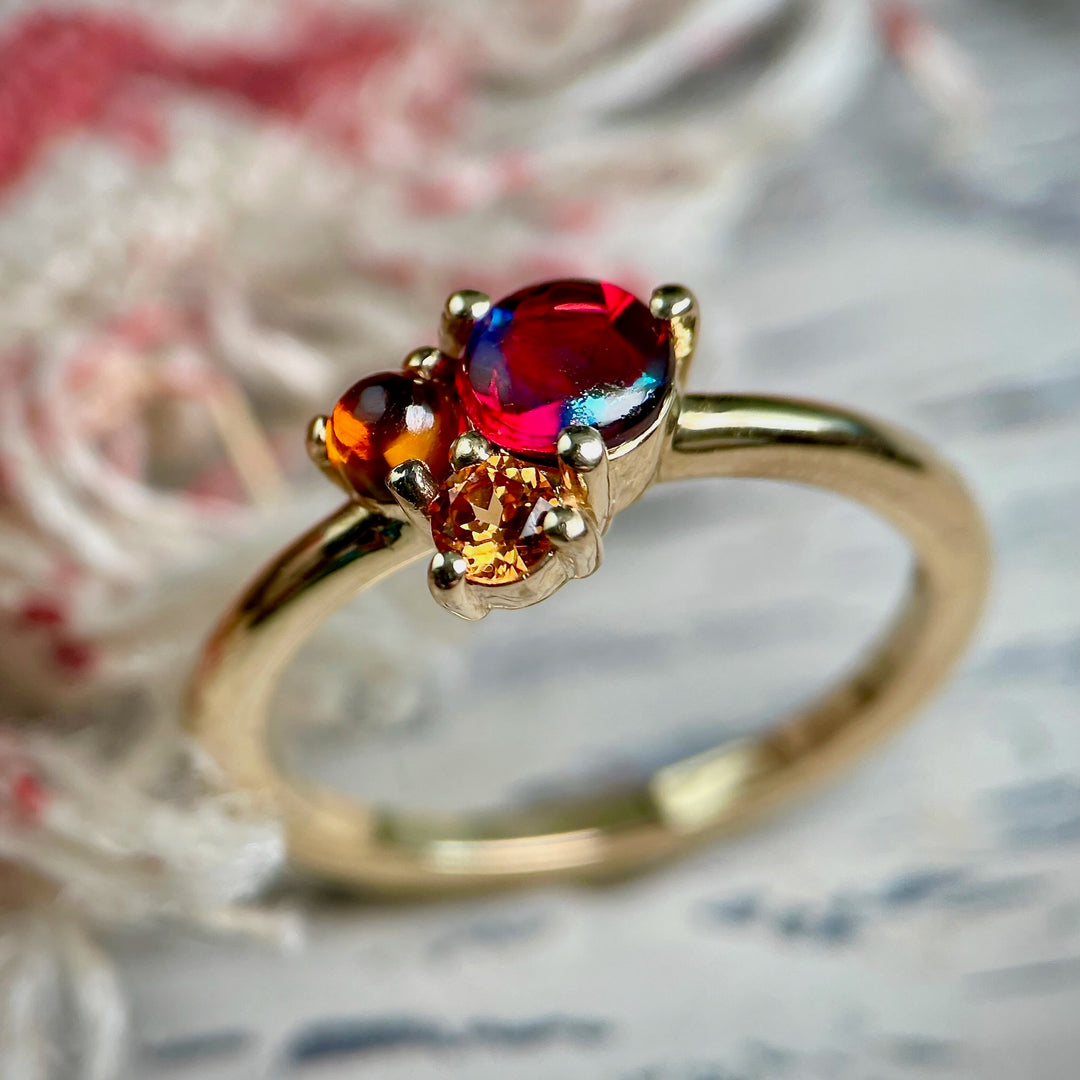 Garnet Cluster Ring- SOLD