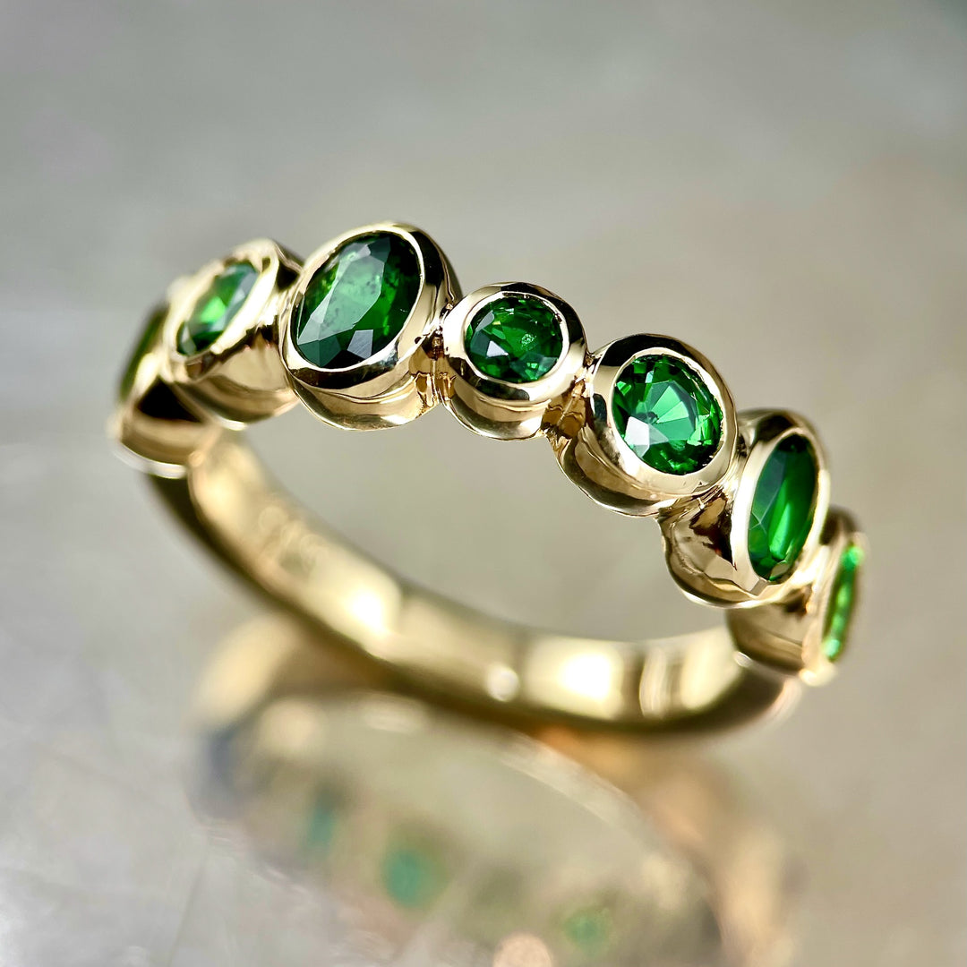 Green Tourmaline Bezel Band - SOLD