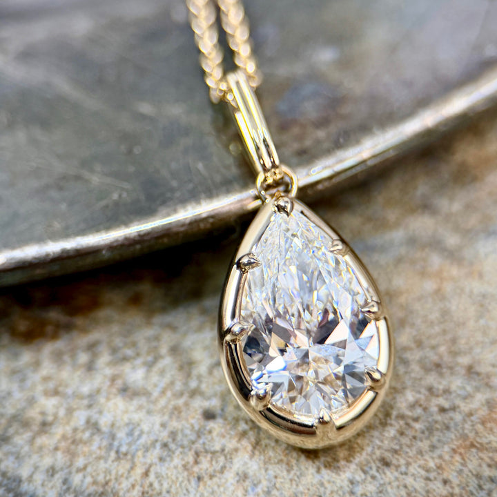 Georgian Style Pear Shaped Diamond Pendant