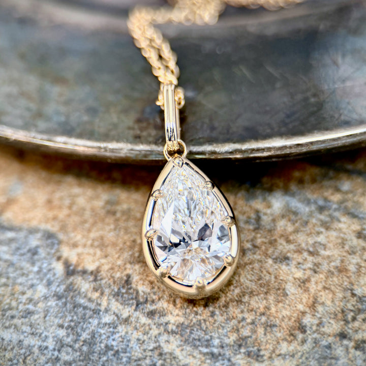 Georgian Style Pear Shaped Diamond Pendant