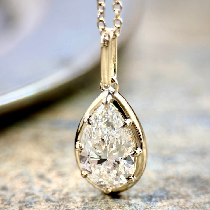 Georgian Style Pear Shaped Diamond Pendant